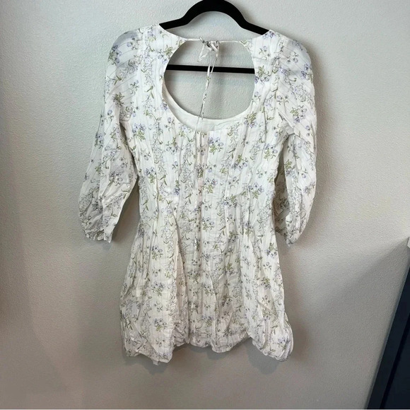 NWOT Brock Collection X H&M Lyocell-blend Dress Floral White Casual Women Small - Picture 8 of 12
